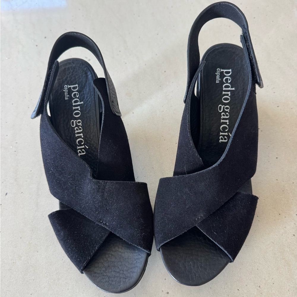 PEDRO GARCIA, SUEDE SANDAL HEELS